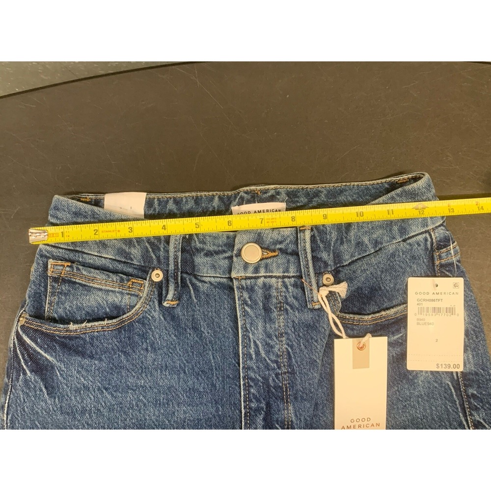 NWT Good American Good Classic Skinnyish Fit Hi Rise Women's Blue Jeans 2/26 - Picture 10 of 13